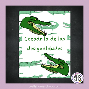 Freebie Cocodrilo de las desigualdades / Mayor que - Menor que