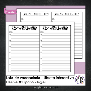 Lista de Vocabulario - Libreta Interactiva - Freebie