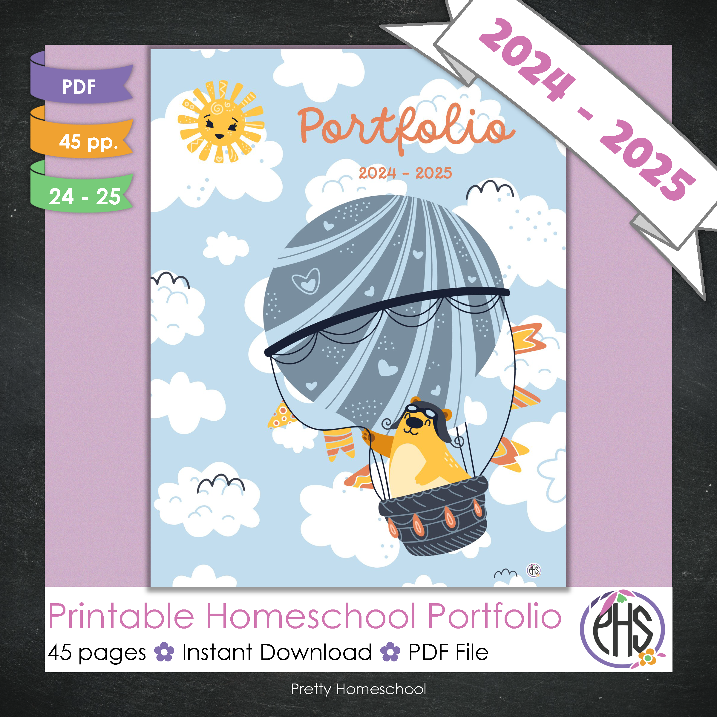 Printable Homeschool Portfolio | End-of-the-Year Homeschool Binder | Bears Theme