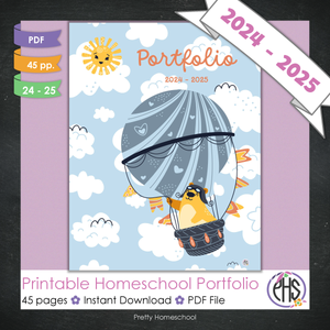 Printable Homeschool Portfolio | End-of-the-Year Homeschool Binder | Bears Theme