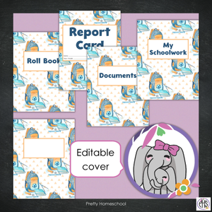 Printable Homeschool Portfolio | End-of-the-Year Homeschool Binder | Blue School Stationary Theme