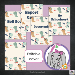 Printable Homeschool Portfolio | End-of-the-Year Homeschool Binder | Cool Dinosaurs Theme