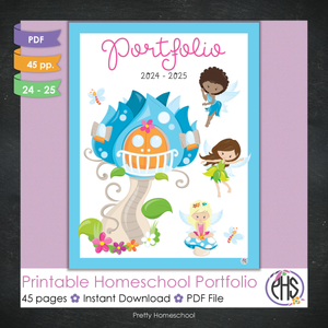 Printable Homeschool Portfolio | End-of-the-Year Homeschool Binder | Fairies Theme