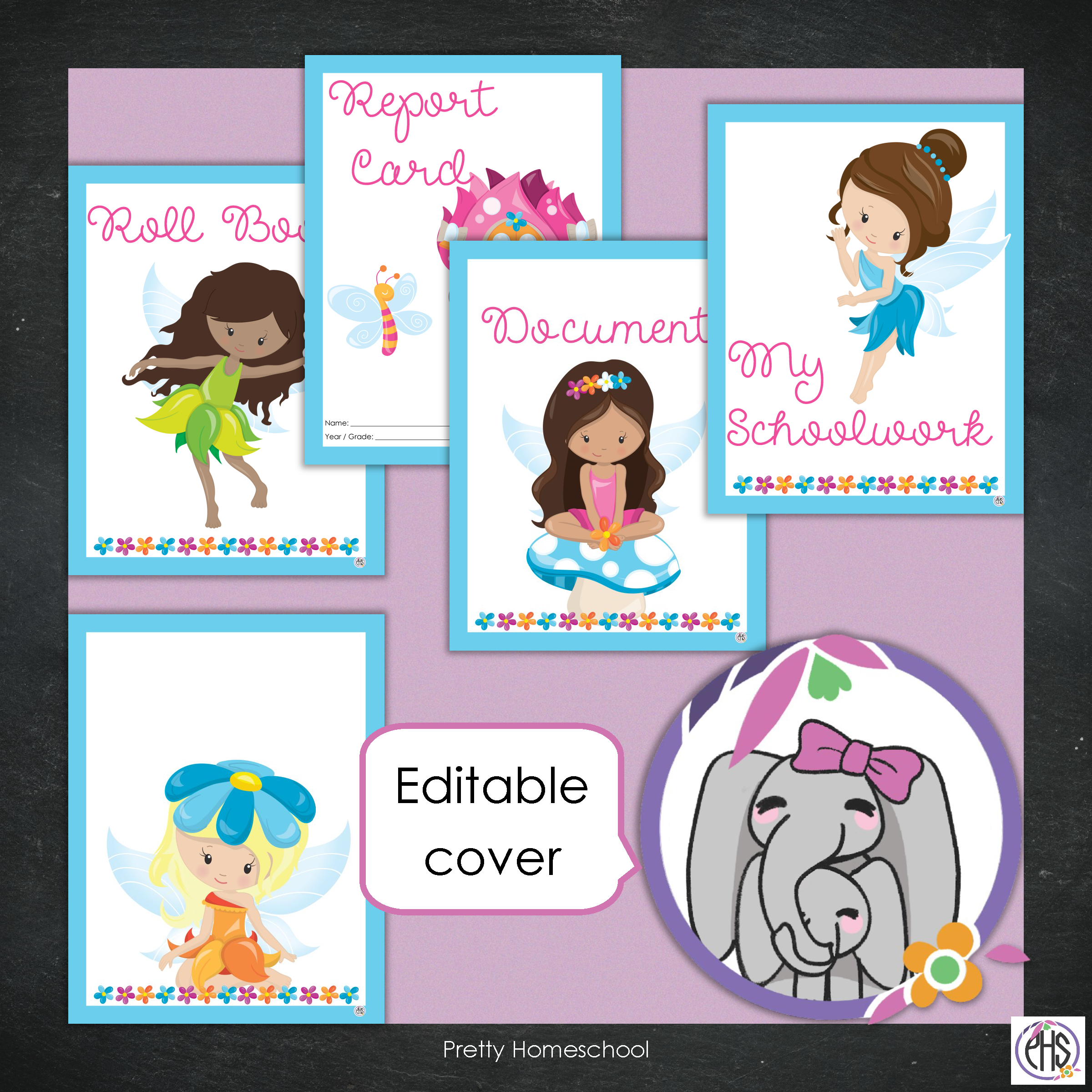 Printable Homeschool Portfolio | End-of-the-Year Homeschool Binder | Fairies Theme