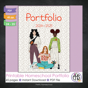 Printable Homeschool Portfolio | End-of-the-Year Homeschool Binder | Video Game Gamer Girl Theme