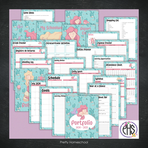 Printable Homeschool Portfolio | End-of-the-Year Homeschool Binder | Mermaids Theme