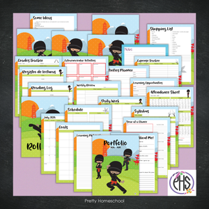 Printable Homeschool Portfolio | End-of-the-Year Homeschool Binder | Ninja Theme