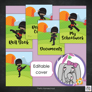 Printable Homeschool Portfolio | End-of-the-Year Homeschool Binder | Ninja Theme