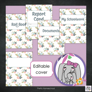 Printable Homeschool Portfolio | End-of-the-Year Homeschool Binder | Pastel Colors Flowers Theme