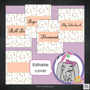 Printable Homeschool Portfolio | End-of-the-Year Homeschool Binder | Pink Flowers Theme