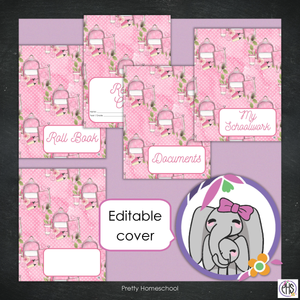 Printable Homeschool Portfolio | End-of-the-Year Homeschool Binder | Pink Stationary Theme