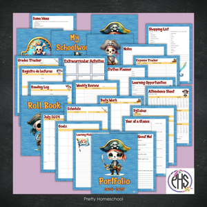 Printable Homeschool Portfolio | End-of-the-Year Homeschool Binder | Pirates Theme