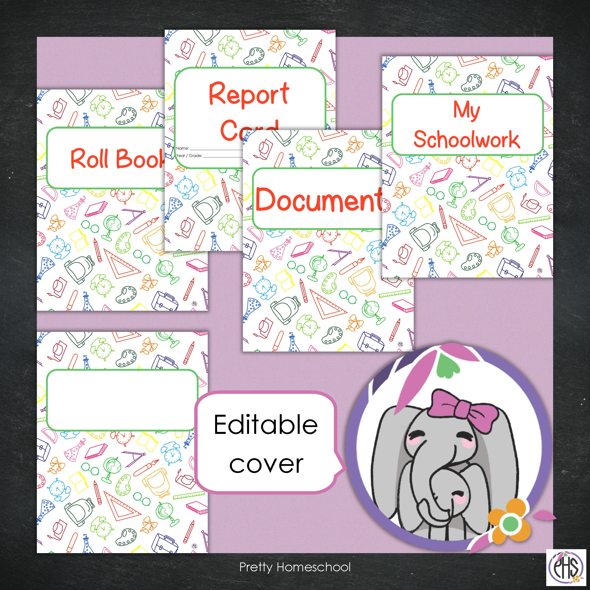 Printable Homeschool Portfolio | End-of-the-Year Homeschool Binder | School Stationary Theme