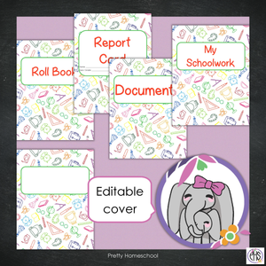 Printable Homeschool Portfolio | End-of-the-Year Homeschool Binder | School Stationary Theme