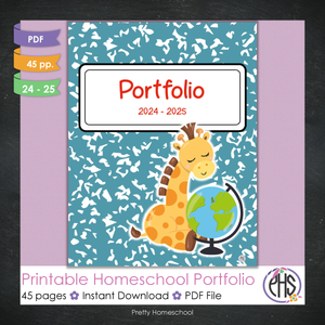 Printable Homeschool Portfolio | End-of-the-Year Homeschool Binder | School Animals Theme