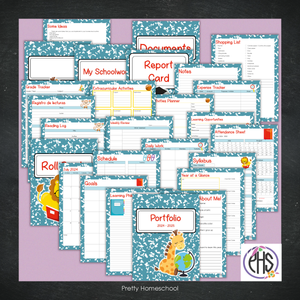 Printable Homeschool Portfolio | End-of-the-Year Homeschool Binder | School Animals Theme