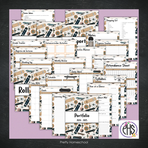 Printable Homeschool Portfolio | End-of-the-Year Homeschool Binder | Skateboards Theme