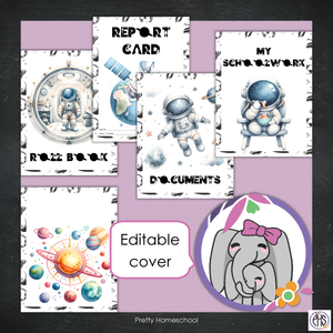 Printable Homeschool Portfolio | End-of-the-Year Homeschool Binder | Space and Astronomy Theme