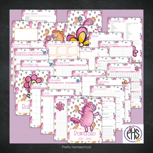 Printable Homeschool Portfolio | End-of-the-Year Homeschool Binder | Unicorns Theme