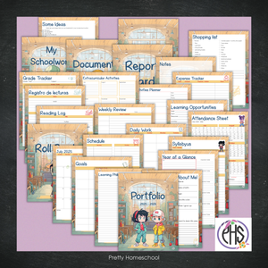 Printed Homeschool Portfolio 2025–2026 | Record Keeping & End-of-Year Binder for Homeschool Organization