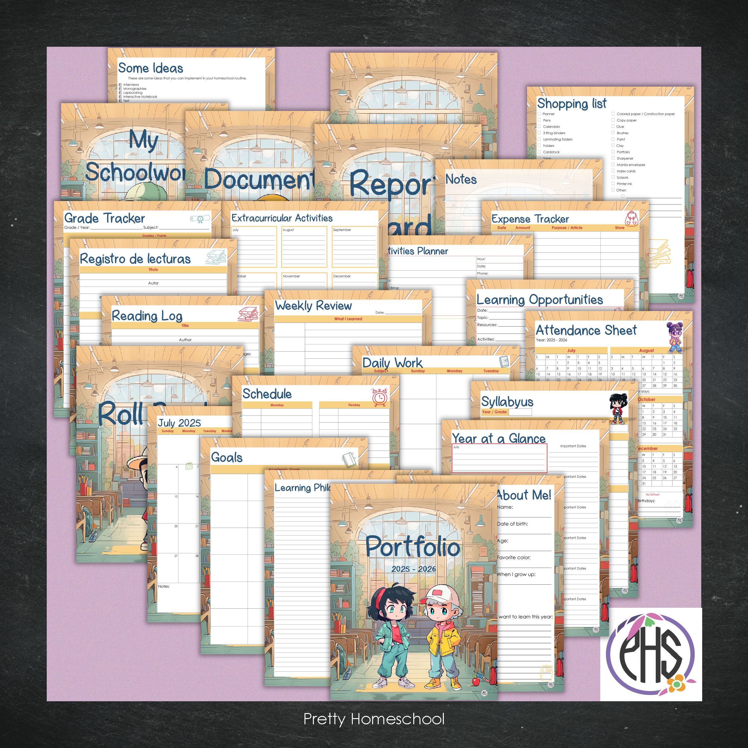 Printable Homeschool Portfolio 2025–2026 | End-of-Year Homeschool Binder | Homeschool Record Keeping