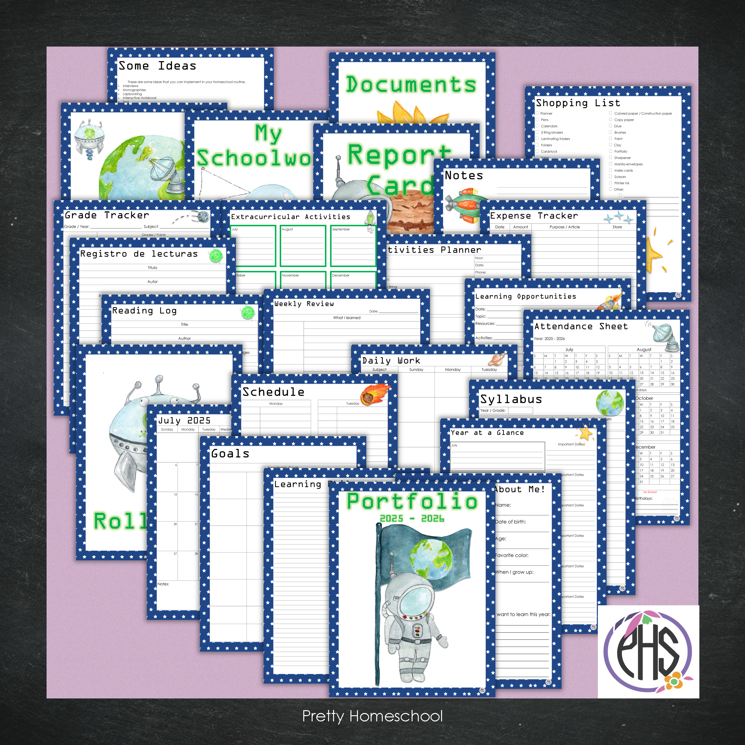 Printable Homeschool Portfolio 2025–2026 | End-of-Year Homeschool Binder | Homeschool Record Keeping