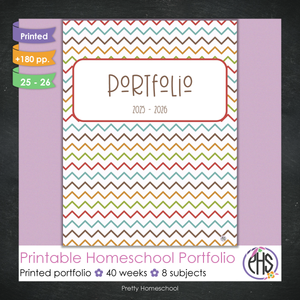 Printed Homeschool Portfolio 2025–2026 | Record Keeping & End-of-Year Binder for Homeschool Organization