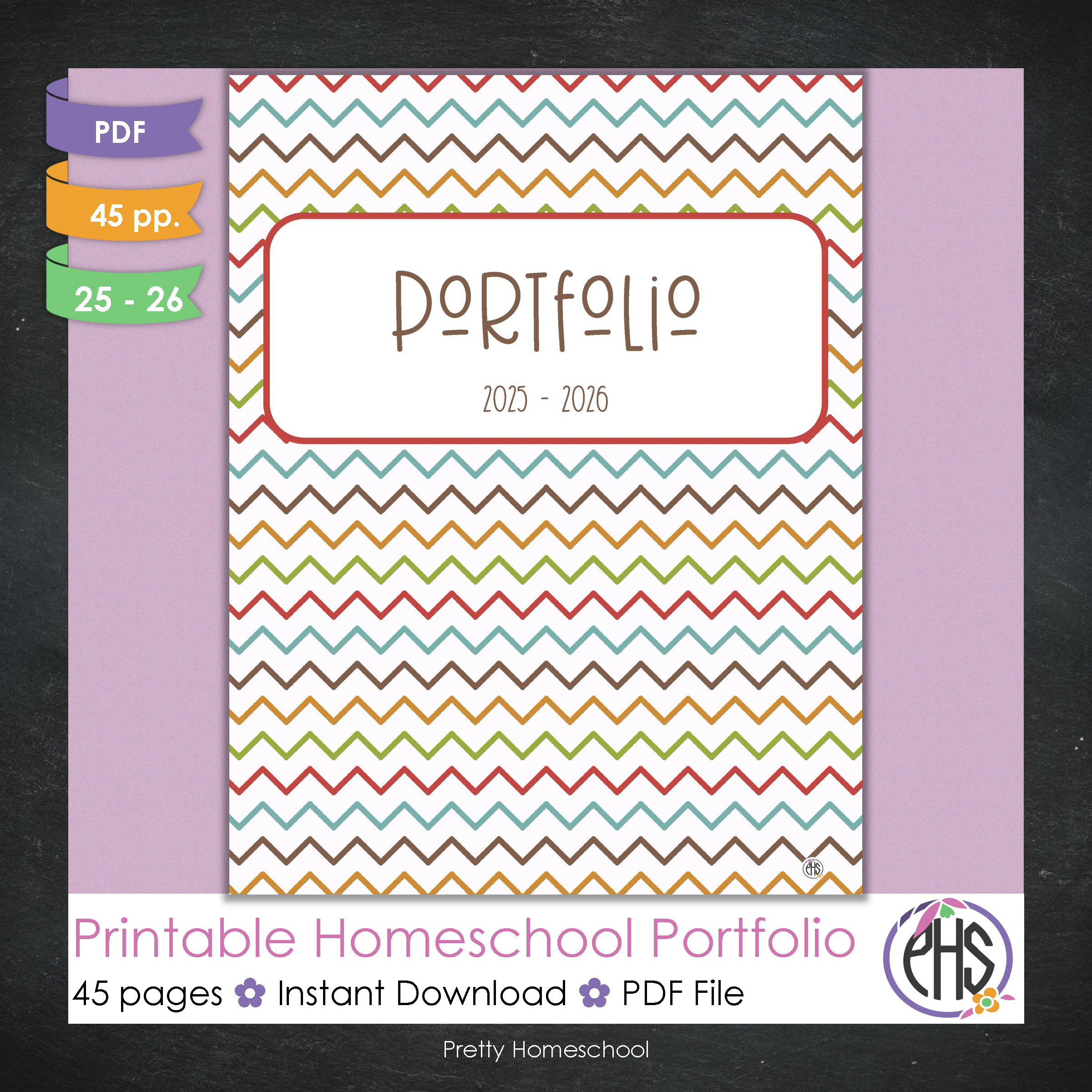 Printable Homeschool Portfolio 2025–2026 | End-of-Year Homeschool Binder | Homeschool Record Keeping