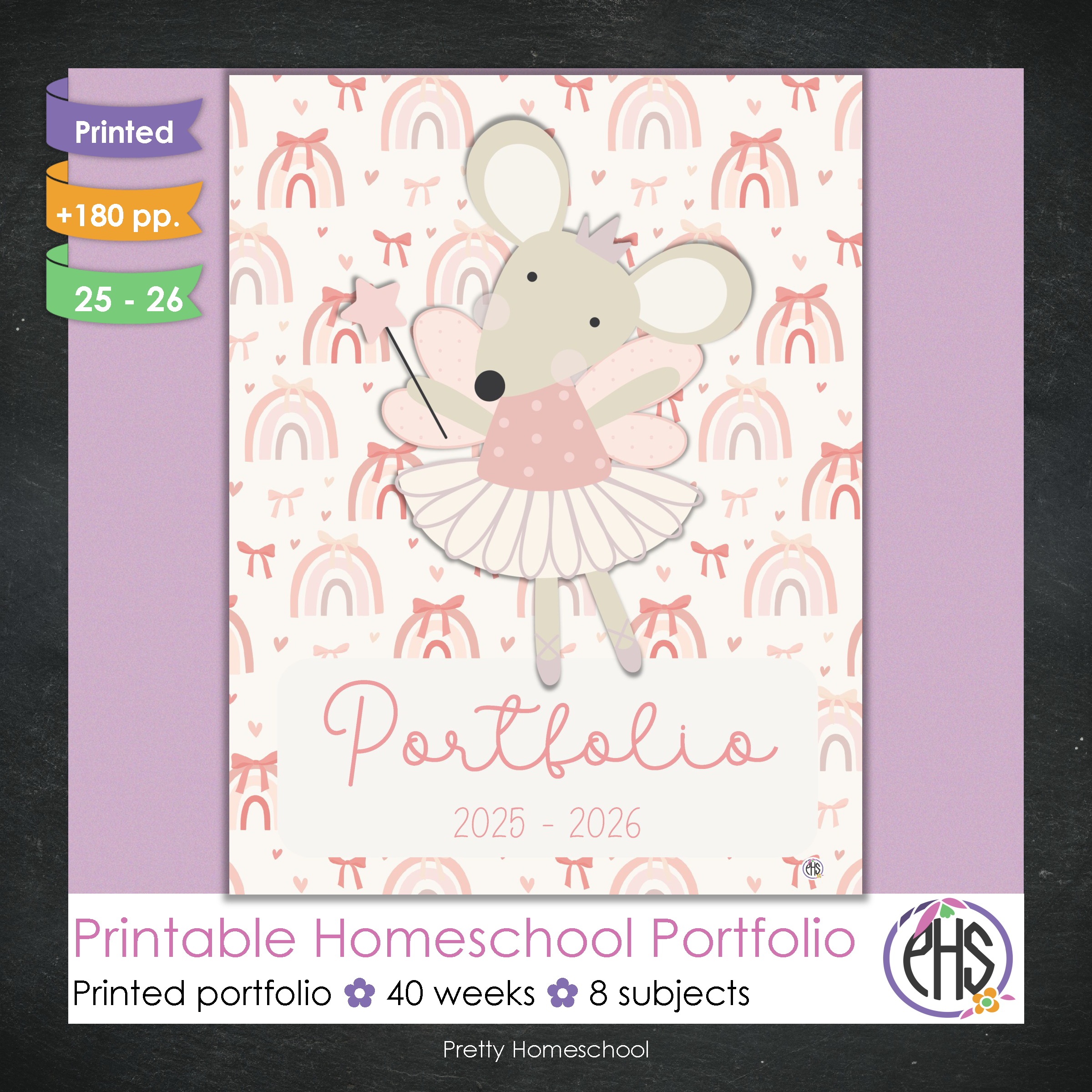 Printed Homeschool Portfolio 2025–2026 | Record Keeping & End-of-Year Binder for Homeschool Organization