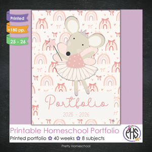 Printed Homeschool Portfolio 2025–2026 | Record Keeping & End-of-Year Binder for Homeschool Organization