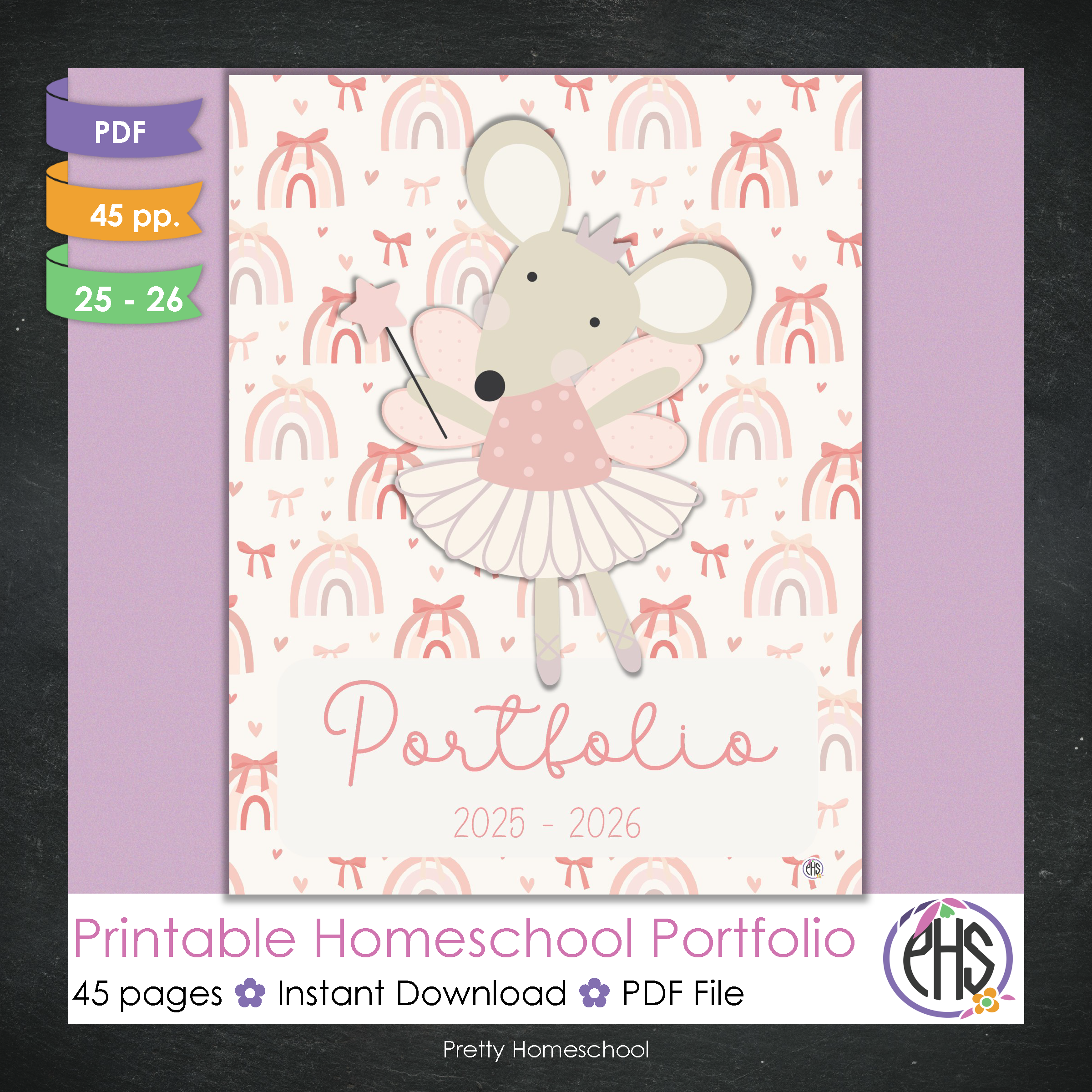 Printable Homeschool Portfolio 2025–2026 | End-of-Year Homeschool Binder | Homeschool Record Keeping