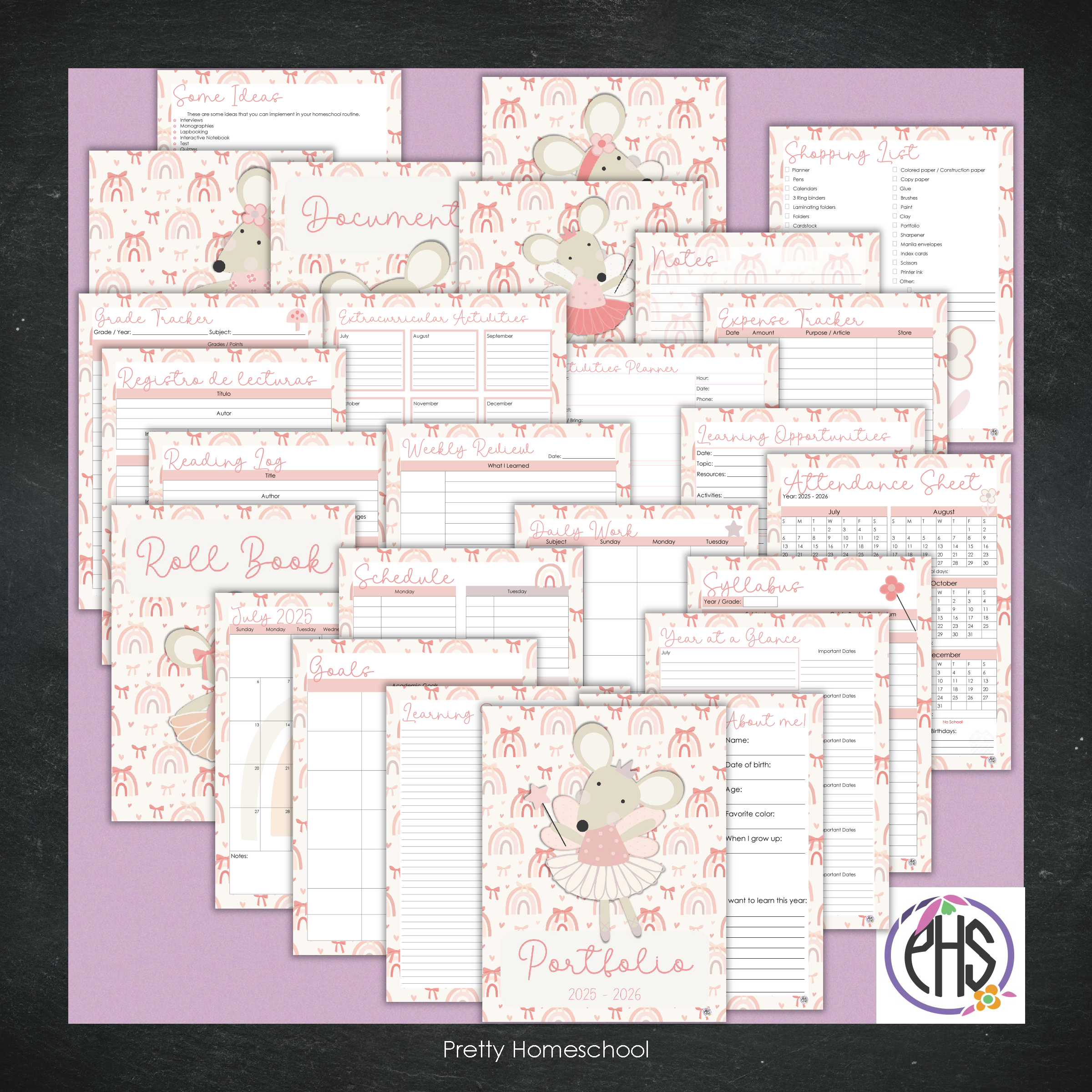 Printable Homeschool Portfolio 2025–2026 | End-of-Year Homeschool Binder | Homeschool Record Keeping