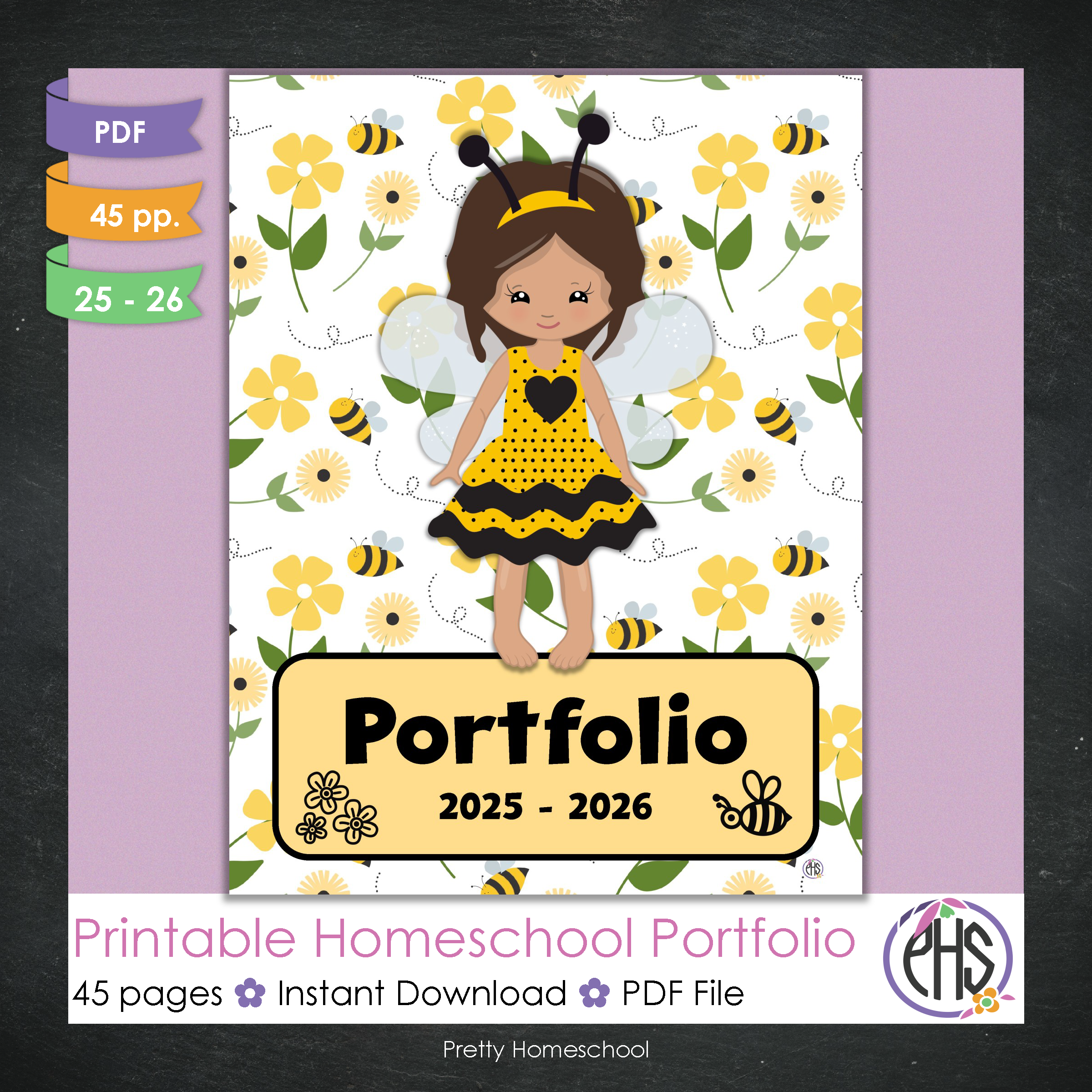 Printable Homeschool Portfolio 2025–2026 | End-of-Year Homeschool Binder | Homeschool Record Keeping
