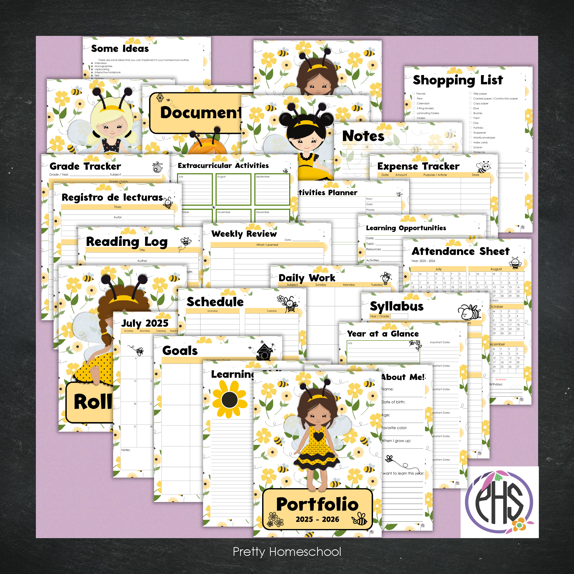 Printable Homeschool Portfolio 2025–2026 | End-of-Year Homeschool Binder | Homeschool Record Keeping