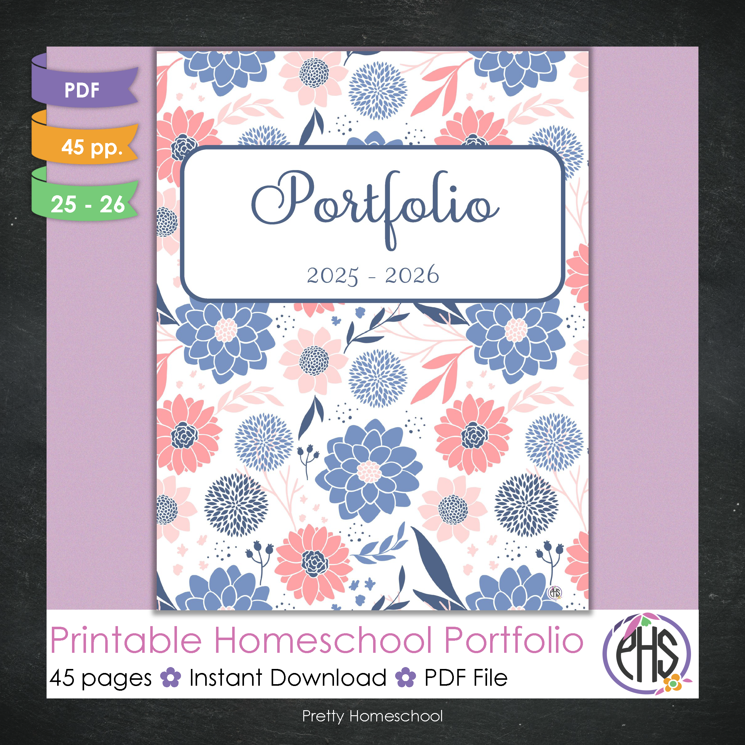 Printable Homeschool Portfolio 2025–2026 | End-of-Year Homeschool Binder | Homeschool Record Keeping