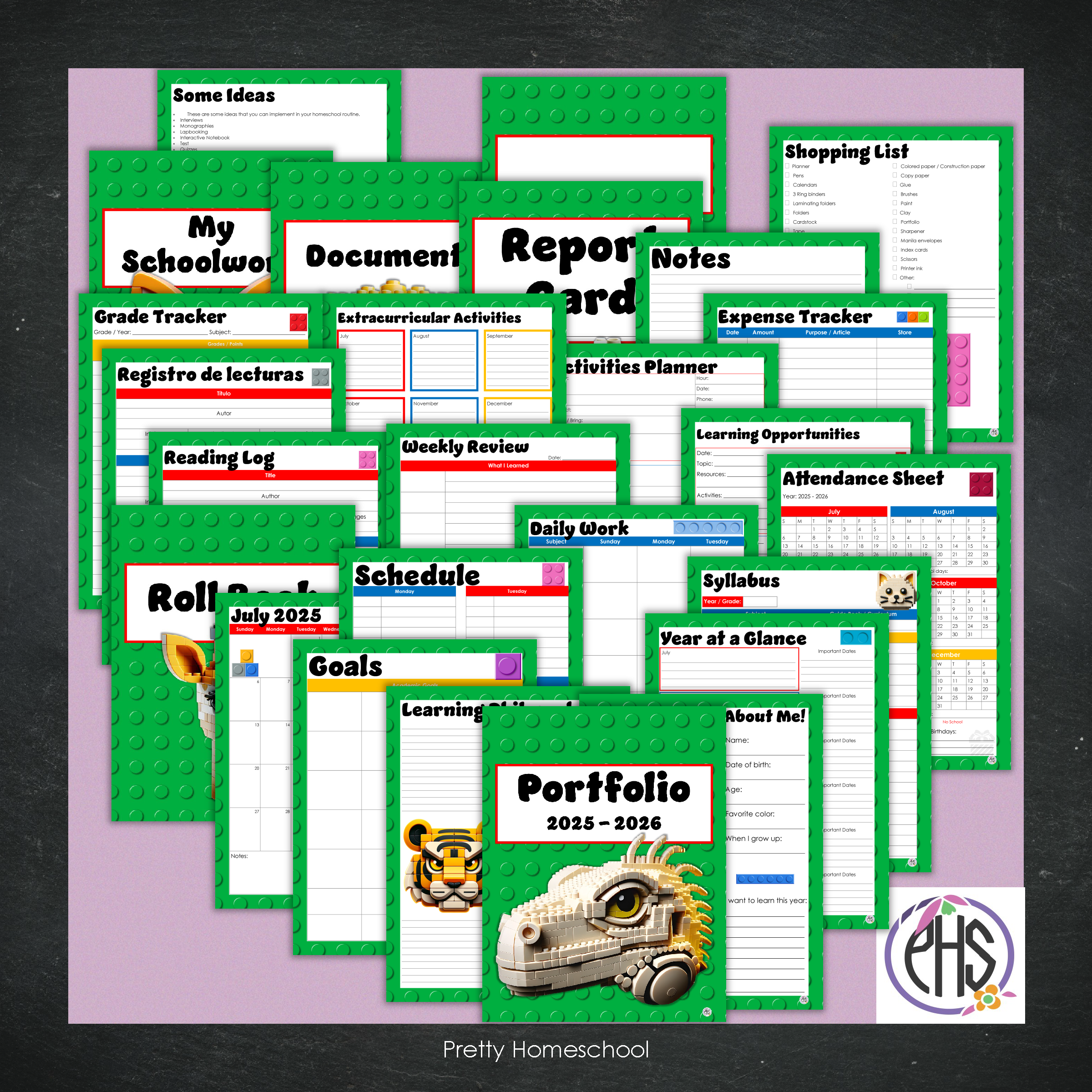 Printable Homeschool Portfolio 2025–2026 | End-of-Year Homeschool Binder | Homeschool Record Keeping