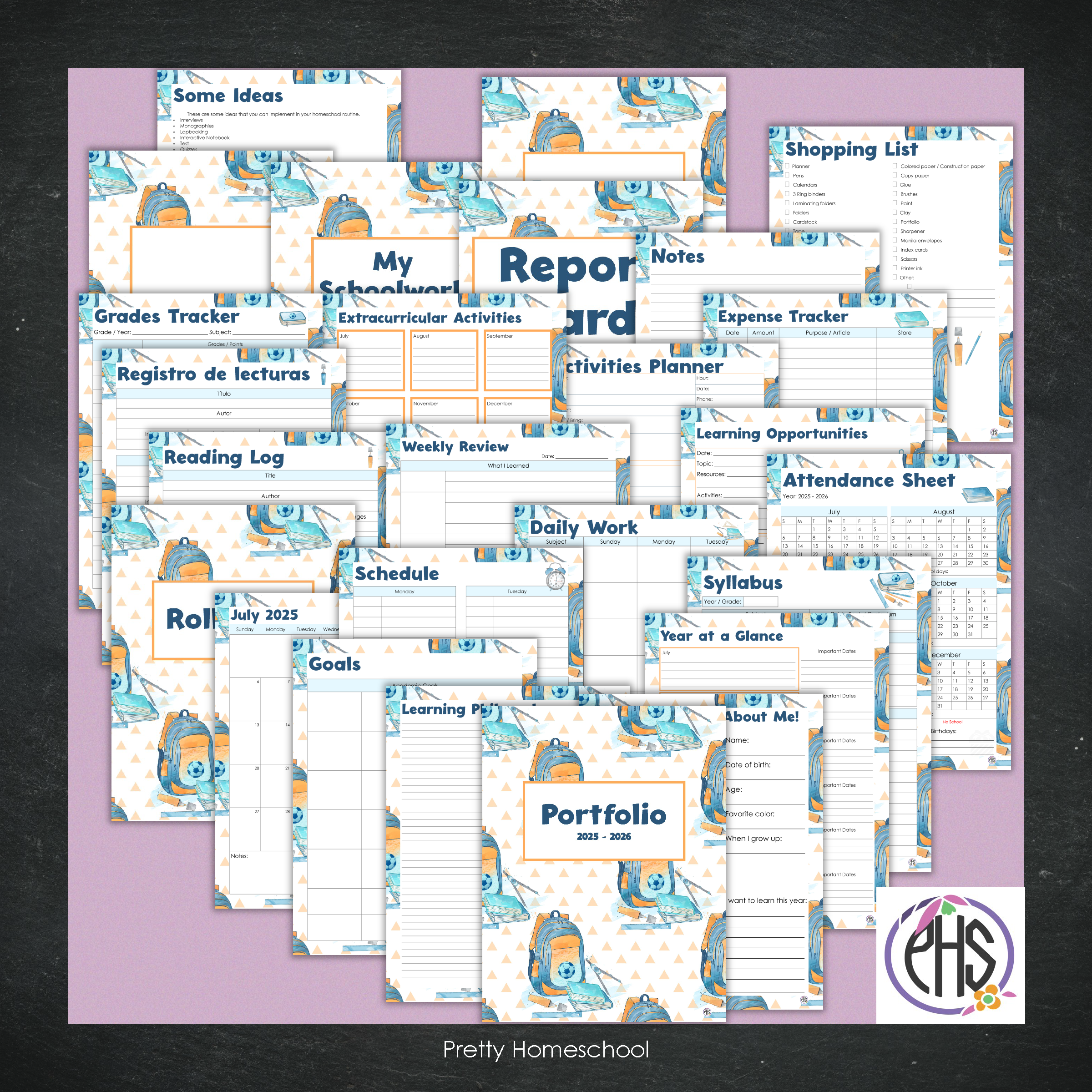 Printable Homeschool Portfolio 2025–2026 | End-of-Year Homeschool Binder | Homeschool Record Keeping