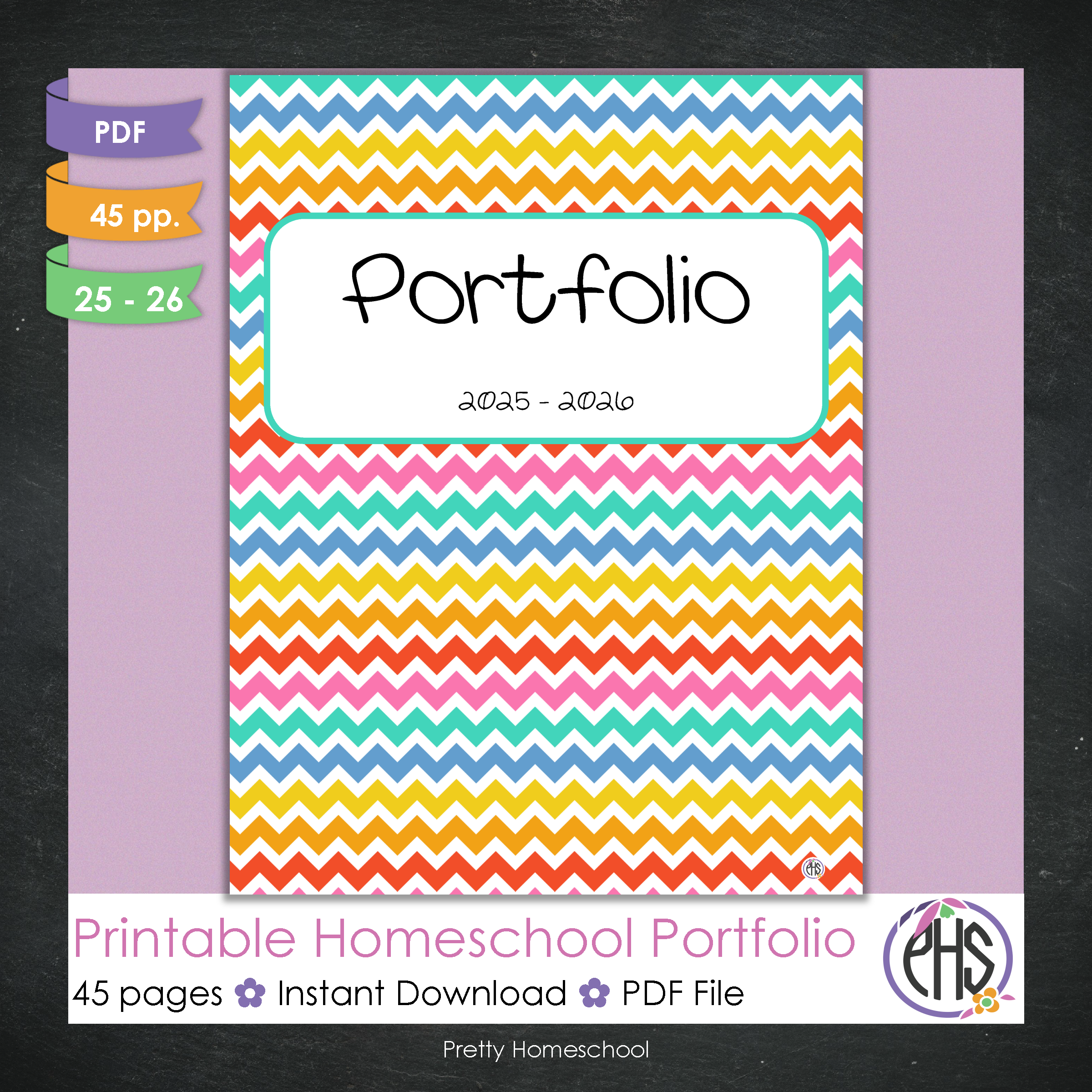 Printable Homeschool Portfolio 2025–2026 | End-of-Year Homeschool Binder | Homeschool Record Keeping