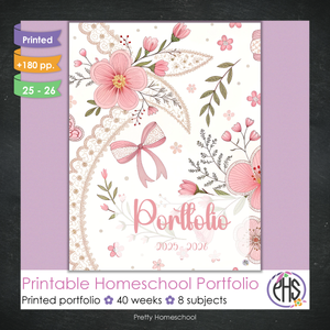 Printed Homeschool Portfolio 2025–2026 | Record Keeping & End-of-Year Binder for Homeschool Organization
