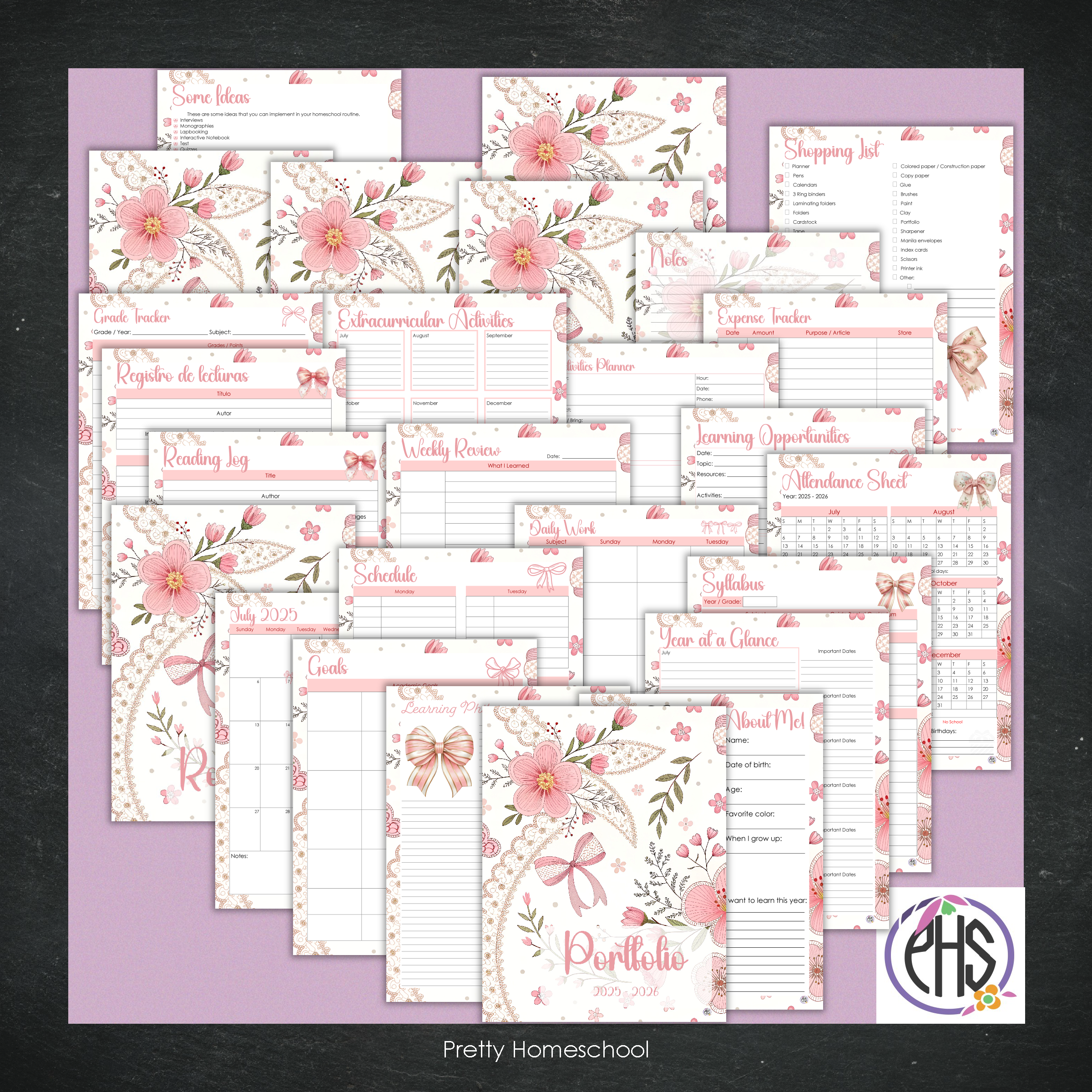 Printable Homeschool Portfolio 2025–2026 | End-of-Year Homeschool Binder | Homeschool Record Keeping