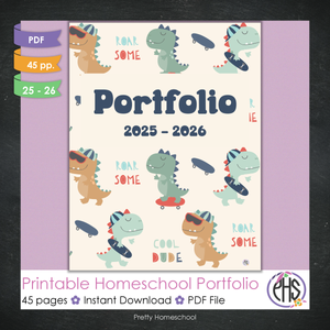 Printable Homeschool Portfolio 2025–2026 | End-of-Year Homeschool Binder | Homeschool Record Keeping