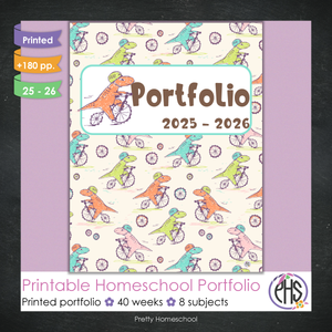 Printed Homeschool Portfolio 2025–2026 | Record Keeping & End-of-Year Binder for Homeschool Organization