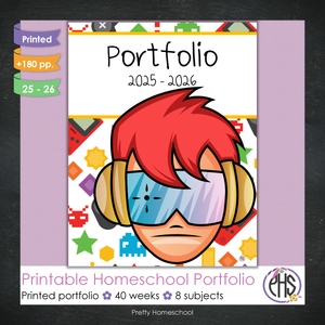 Printed Homeschool Portfolio 2025–2026 | Record Keeping & End-of-Year Binder for Homeschool Organization