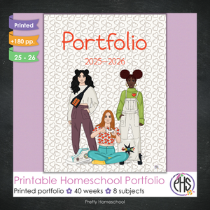 Printed Homeschool Portfolio 2025–2026 | Record Keeping & End-of-Year Binder for Homeschool Organization