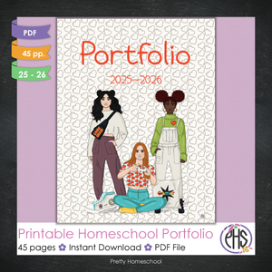Printable Homeschool Portfolio 2025–2026 | End-of-Year Homeschool Binder | Homeschool Record Keeping
