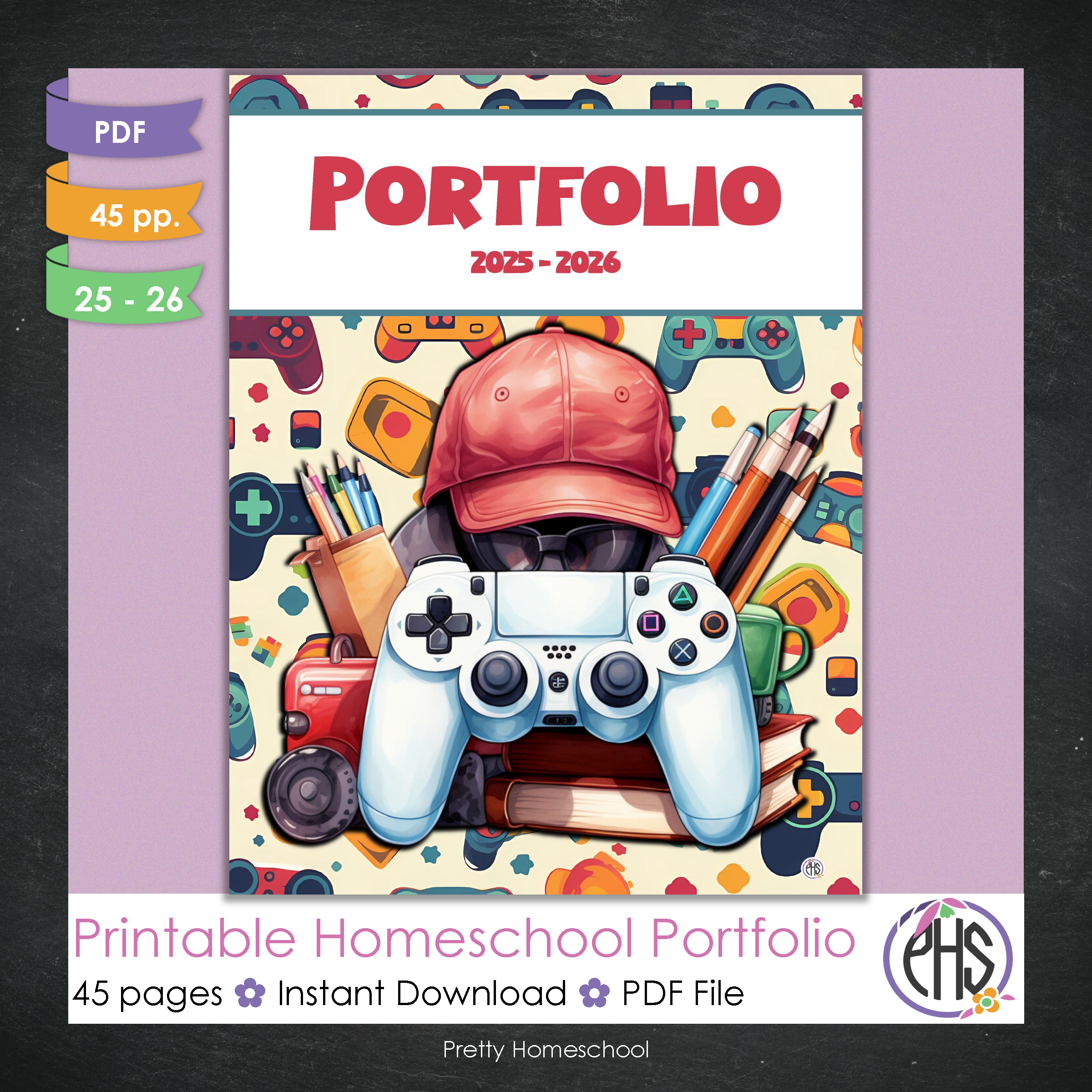 Printable Homeschool Portfolio 2025–2026 | End-of-Year Homeschool Binder | Homeschool Record Keeping