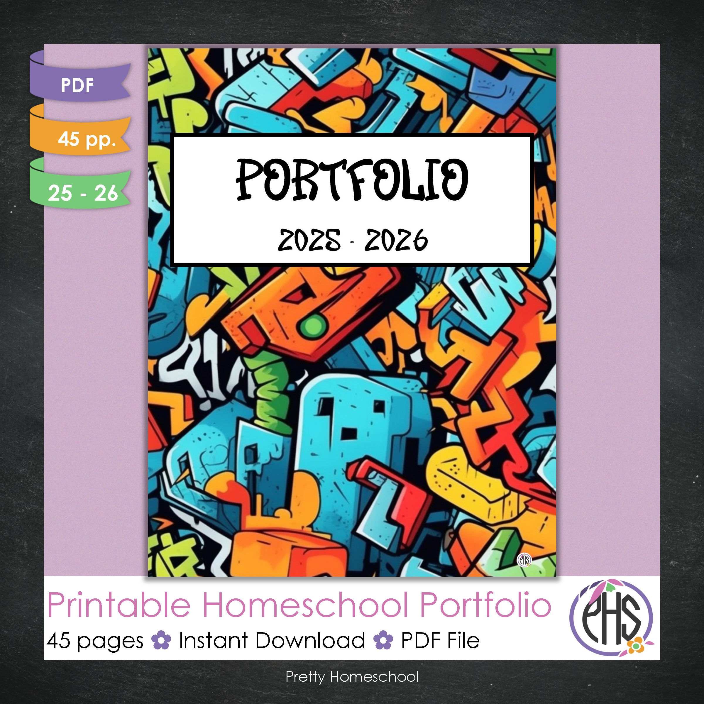 Printable Homeschool Portfolio 2025–2026 | End-of-Year Homeschool Binder | Homeschool Record Keeping