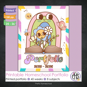 Printed Homeschool Portfolio 2025–2026 | Record Keeping & End-of-Year Binder for Homeschool Organization