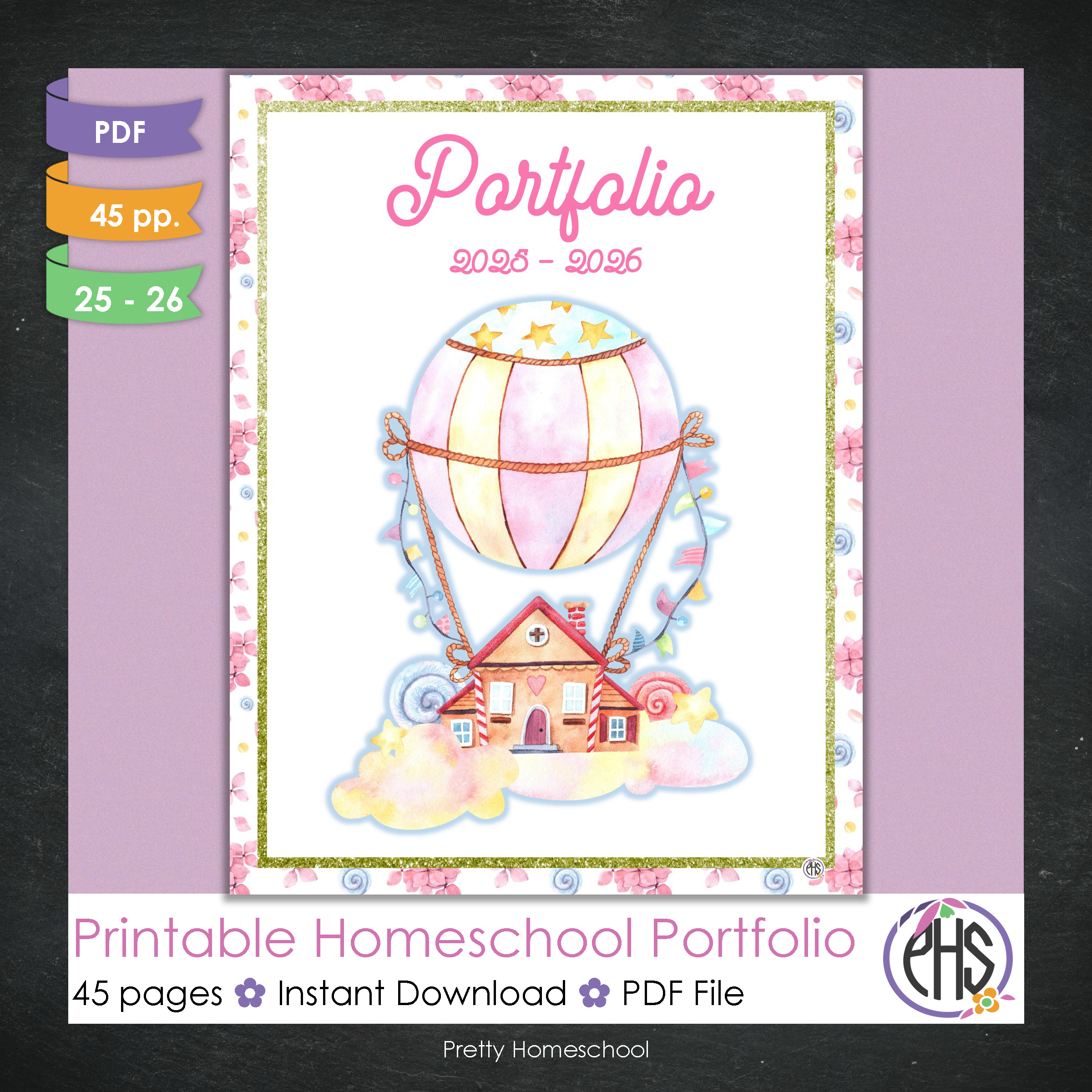 Printable Homeschool Portfolio 2025–2026 | End-of-Year Homeschool Binder | Homeschool Record Keeping