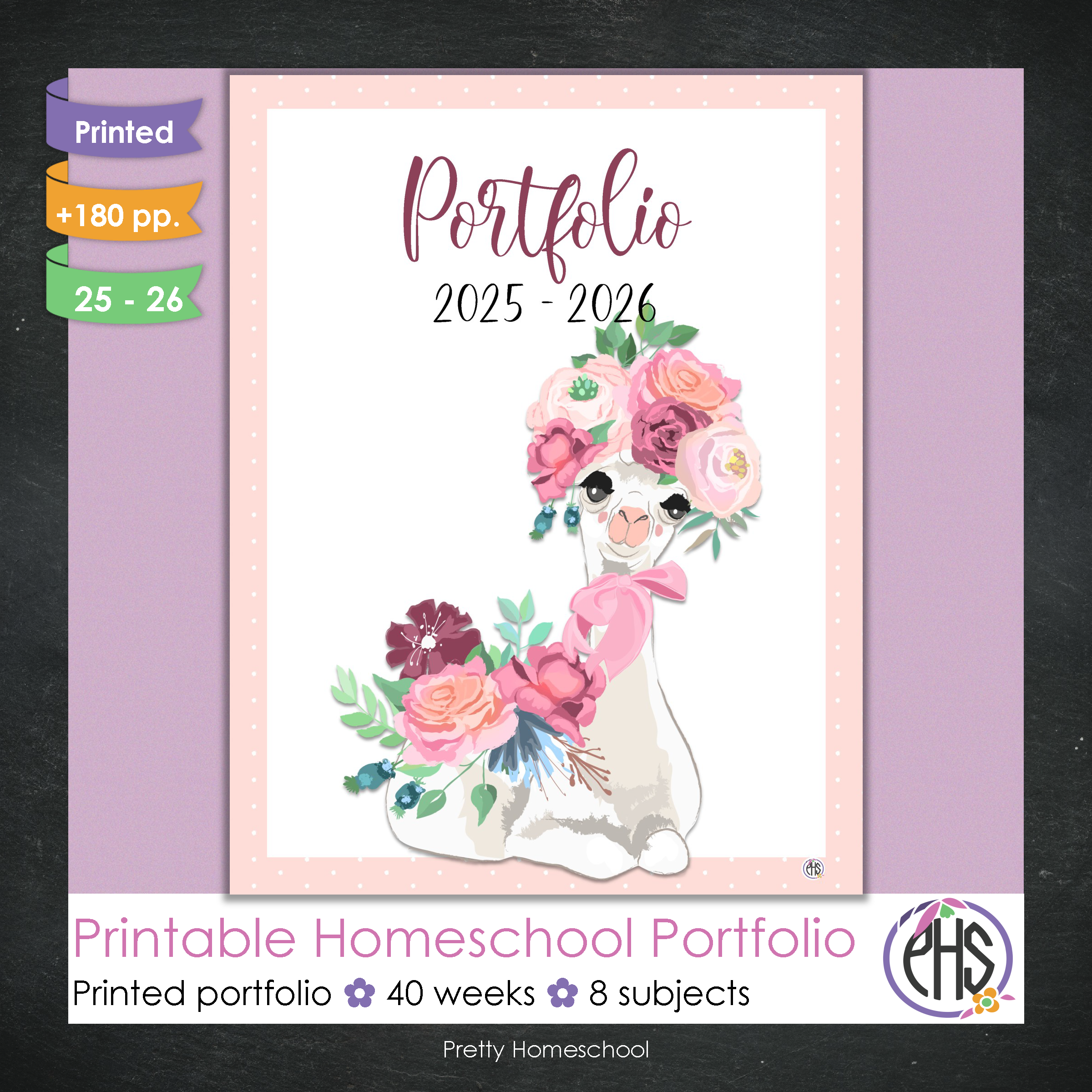 Printed Homeschool Portfolio 2025–2026 | Record Keeping & End-of-Year Binder for Homeschool Organization